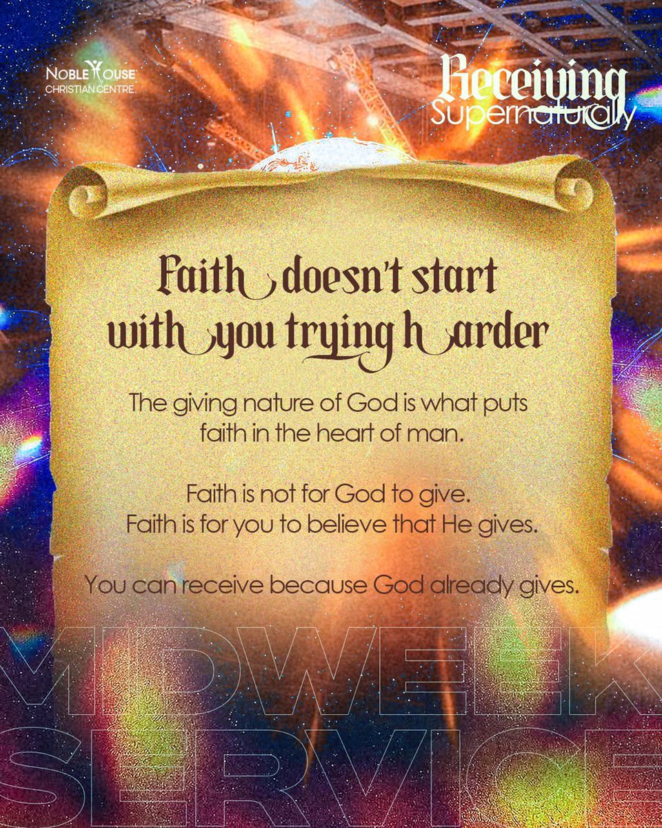 Noblehousecc's tweet photo. God isn’t waiting for you to get it all together before He gives. His goodness comes first; your faith receives!

He remains good, even when you miss it. So, what are you receiving today?

#Midweek 
#ReceivingSupernaturally https://t.co/49bFAfkkal