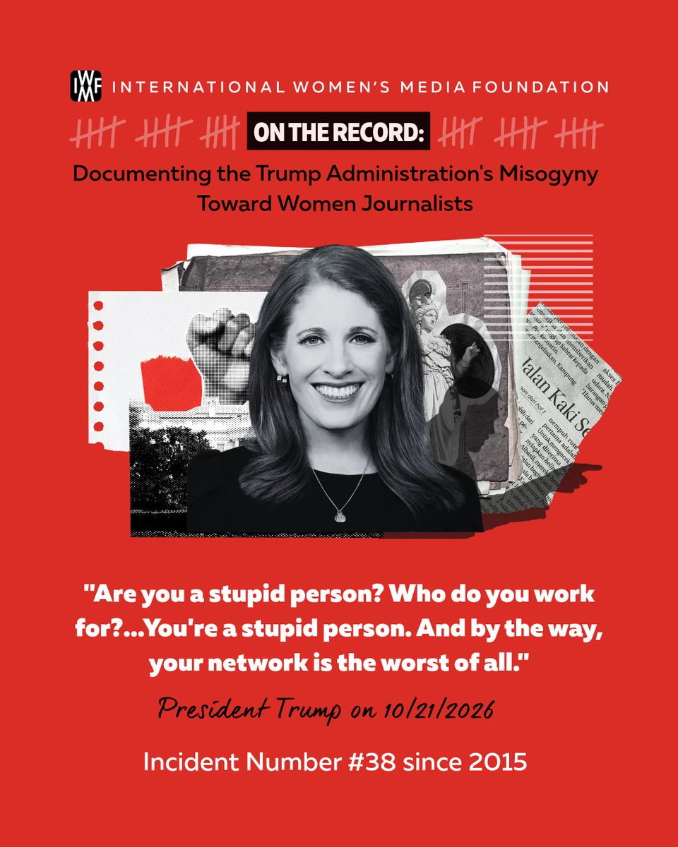 IWMF's tweet photo. Yesterday, President Trump insulted the intelligence of both CNN's Kaitlan Collins and ABC's Karen Travers in response to their questions about waiving sanctions on Russia. Journalists must be able to ask questions and hold power to account. https://t.co/PckWtCXEB4 https://t.co/0KewU4Owsc