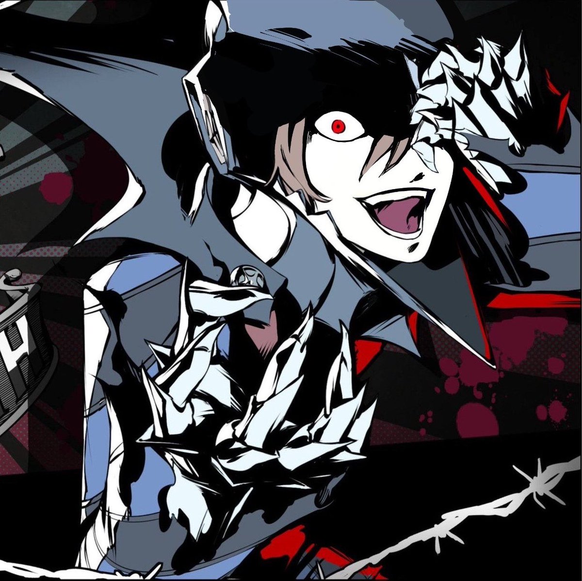 Cattory_kun's tweet photo. Just realised Akechi might not even be frowning in his all out, it’s the mask that makes it look like he is 
Freak https://t.co/fHGZllvmyj