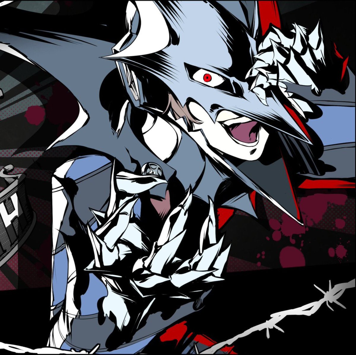 Cattory_kun's tweet photo. Just realised Akechi might not even be frowning in his all out, it’s the mask that makes it look like he is 
Freak https://t.co/fHGZllvmyj