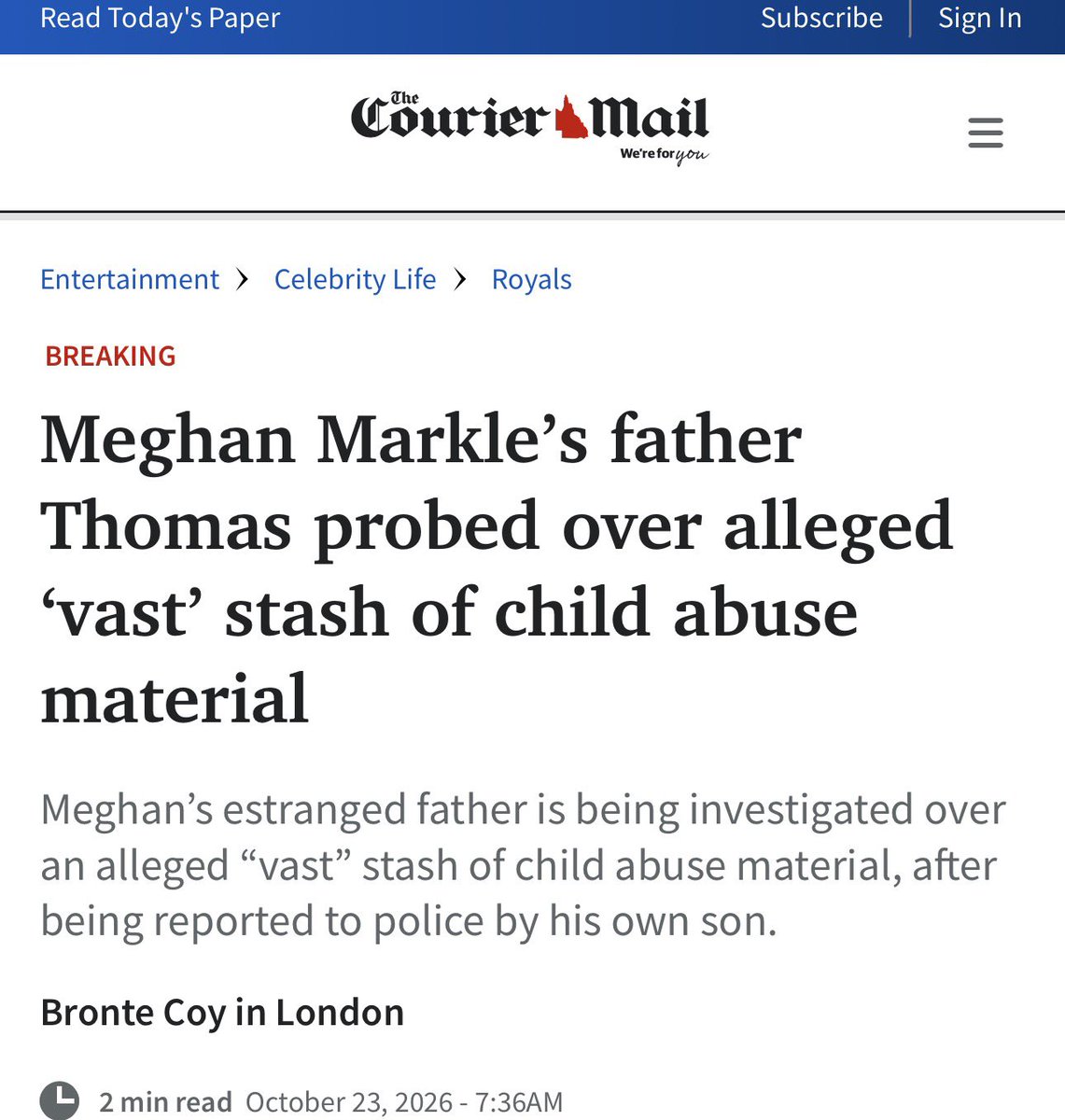 MeghansMole's tweet photo. <It’s reported that his son, Thomas Markle Jr – Meghan’s half-brother – discovered the collection of “hundreds, if not thousands” of child sex images and reported his father to police>

https://t.co/JyxNmUlmZY https://t.co/44O9a8KHH7