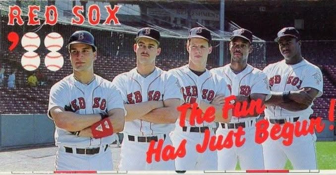GeorgeFalkowski's tweet photo. @SheafferDanny Found this photo from the 1988 schedule hard to believe the first three guys are gone https://t.co/6chaOG6EJQ