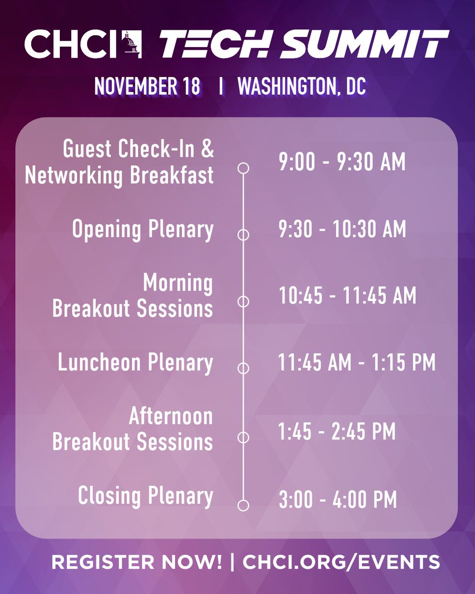 CHCI's tweet photo. Join us at the CHCI Tech Summit! The full agenda is live. Explore the sessions and reserve your seat today: https://t.co/BcIMFLhv6G

#CHCITechSummit https://t.co/lubMVHUKHO