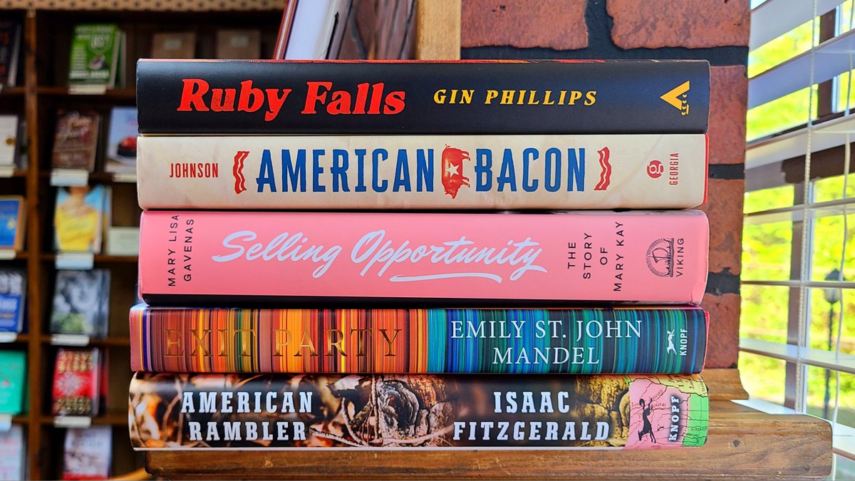 ALBooksmith's tweet photo. What are your #FridayReads?  

#TGIF #weekendreads #GinPhillips #MarkAJohnson #MaryLisaGavenas #EmilyStJohnMandel @IsaacFitzgerald @groveatlantic @VikingBooks @AAKnopf https://t.co/zlUDpKPeph