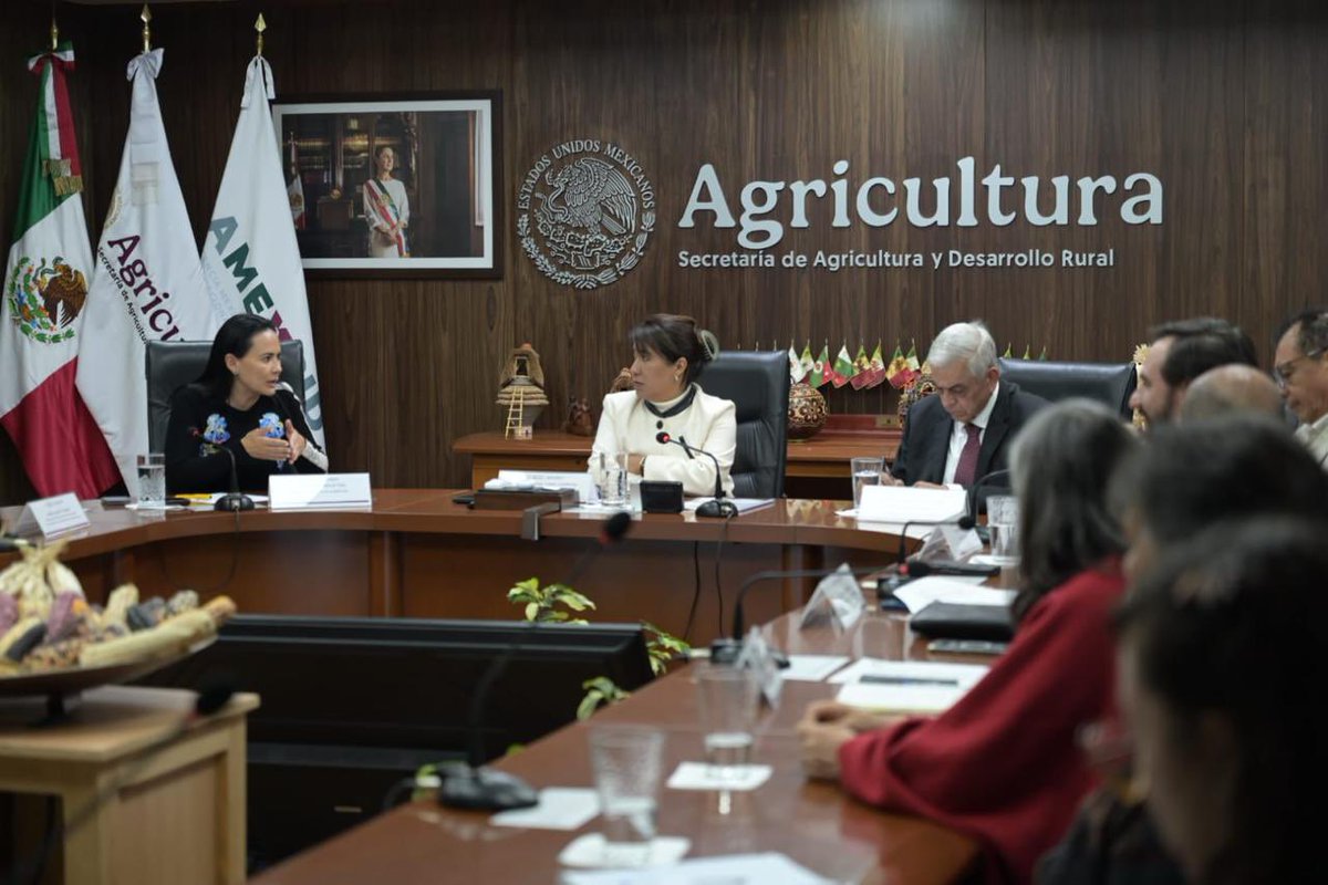 AMEXCID's tweet photo. 🤝🌱 México fortalece la cooperación para impulsar el desarrollo agroalimentario.

#AMEXCID y @Agricultura_mex suscribieron un Convenio Específico de Colaboración Alimentaria 📑🌽 para vincular las capacidades técnicas 👩🏻‍🔬👨🏼‍🔬 de México con oportunidades de cooperación internacional en beneficio del campo 🌾, quienes lo firmaron 🖊️📄 fueron las titulares de las respectivas instancias, @AlejandraDMV y @columbalopezg.

El acuerdo permitirá impulsar proyectos conjuntos de capacitación, asistencia técnica e innovación en temas como salud de los suelos, uso eficiente de fertilizantes, bioinsumos y sanidad agroalimentaria🌾🌱. 

El siguiente paso será identificar prioridades y construir proyectos con objetivos claros, resultados verificables y soluciones que respondan a las necesidades de las y los productores y de cada territorio🚜.

Con conocimiento, cooperación y trabajo conjunto, contribuimos a fortalecer las capacidades agroalimentarias y a generar mayores oportunidades para las comunidades rurales🇲🇽.