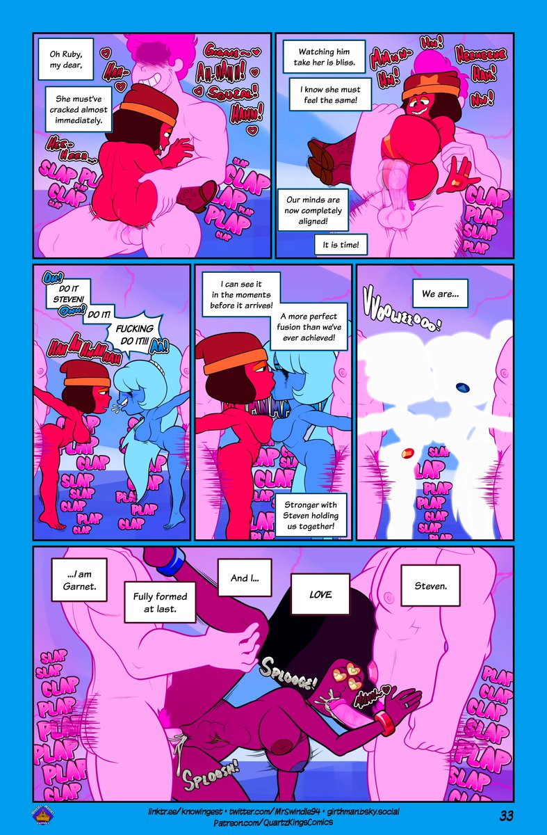 MrSwindle94's tweet photo. Steven Universe Fervor Pt. 3: Page 33
Fire meets Ice, Yin meets Yang, Red meets Blue, and once again, thanks to a tall buff strawberry pink punk, Garnet is made whole.

Artist: @/Unknowingestart
Colorist: @/MrSwindle94
#SUFervor https://t.co/rRDxcBuHSW
