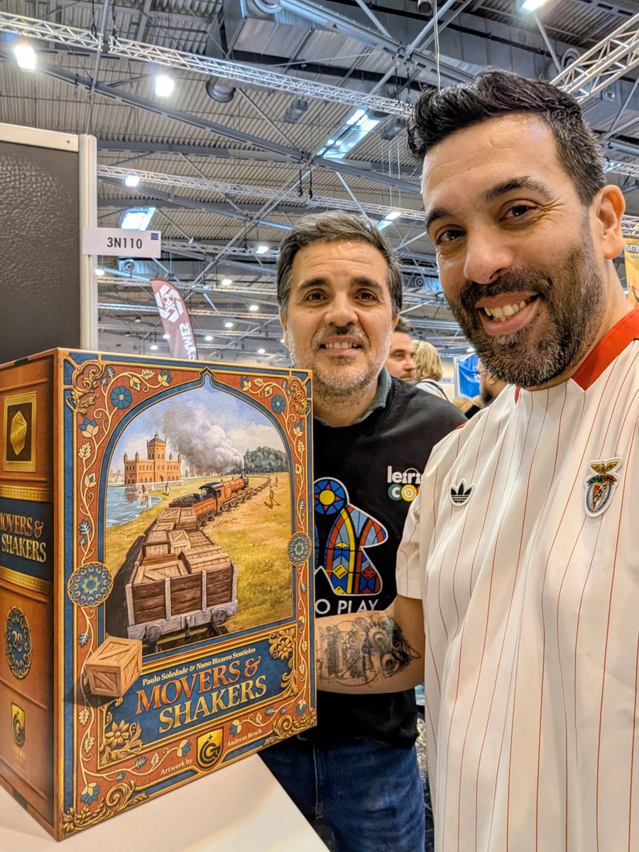 Sentieiro's tweet photo. Movers &amp; Shakers final advanced production copy at @SPIEL_Messe 
Looking great... Huge thanks to @Quinedgames for all the hard work. https://t.co/ytn5U3Rov3