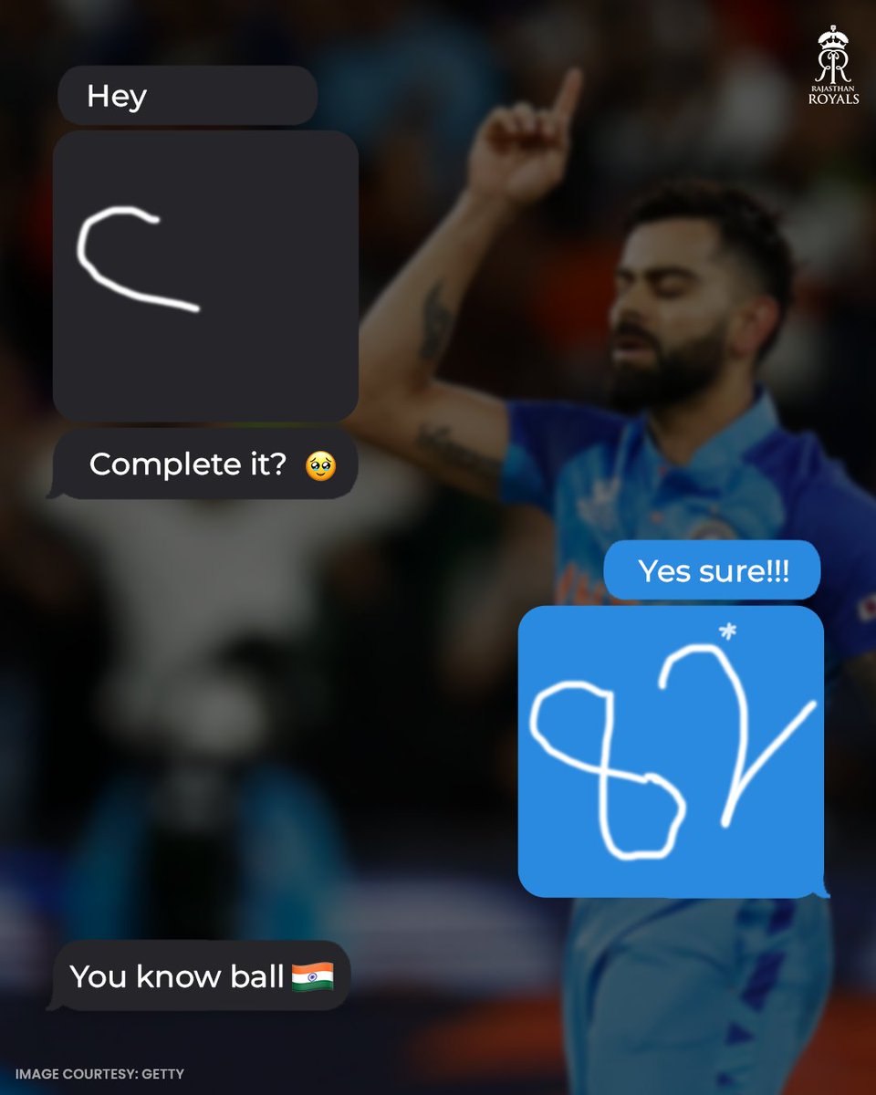 rajasthanroyals's tweet photo. 𝘌𝘯𝘥 𝘰𝘧 𝘵𝘳𝘦𝘯𝘥 ft. Virat Kohli at the G 😮‍💨 #OnThisDay https://t.co/62pinqJfYA