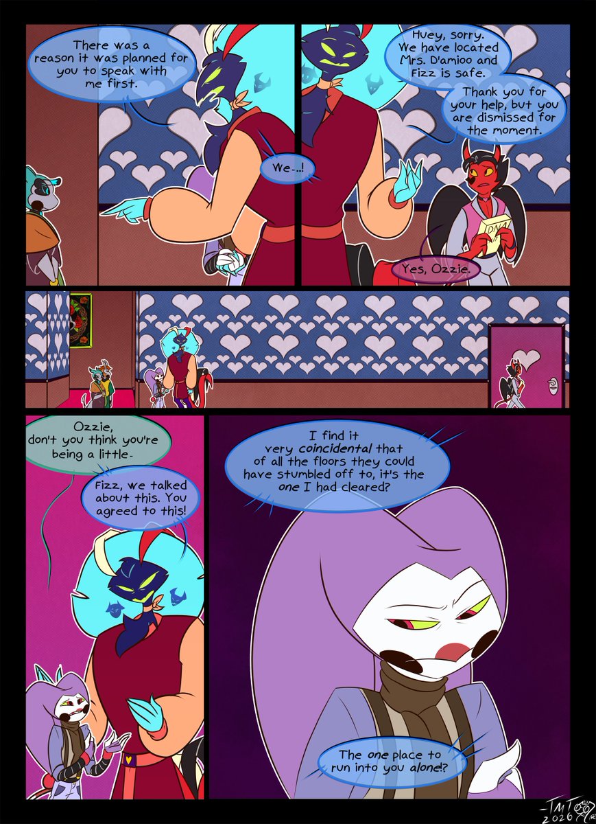 TMTremaine_712's tweet photo. Blood Bonds and Questions-PT4- Pgs 13-16 0fn67
Comic 4 of 5. Note: this comic contains discussions and depictions of anxiety/panic attacks, character identity issues, along with mild discussions of classism and ableism near the end. #helluvaboss #Fizzarolli https://t.co/iOAL03SZvu