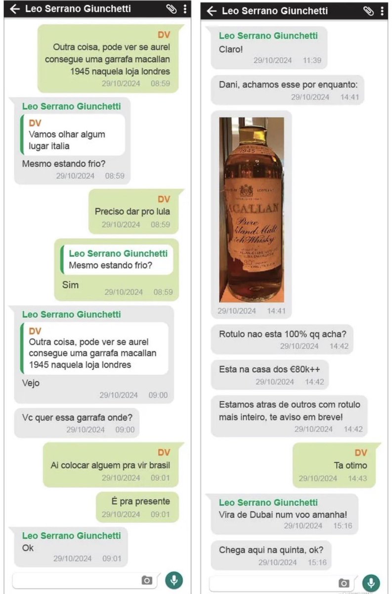 bralternativo_'s tweet photo. 🚨🇧🇷 ATENÇÃO: O banqueiro Daniel Vorcaro comprou um raro uísque Macallan 1945, avaliado em 500 mil reais, para presentear Lula. https://t.co/daaZy7VXsv