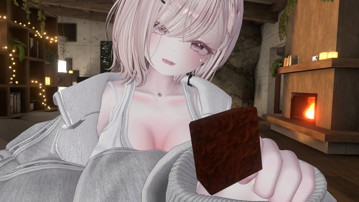 yuniivrc's tweet photo. 皆様おはようございます。
今日も寒いですが頑張りましょうね〜
眠気覚ましのチョコおひとついかがですか？
#VRChat #おはツイ #Milfy3D https://t.co/BFE5pAOqyb