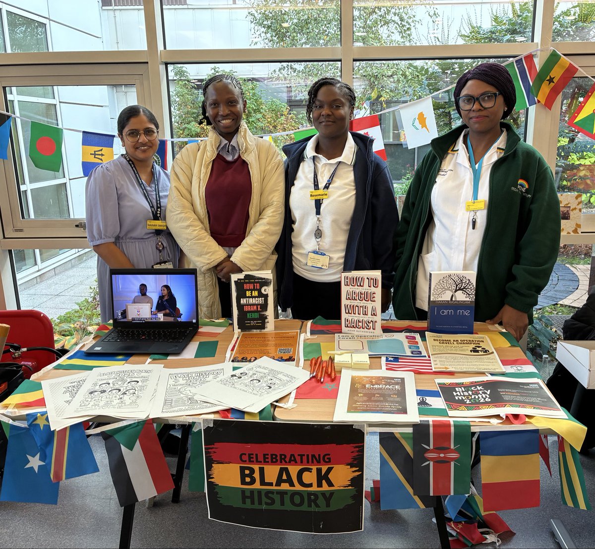 DGProfDev's tweet photo. Celebrating Black History Month under this year’s theme, ‘Honouring our Communities’🖤❤️💛💚 

@DudleyGroupNHS EMBRACE Network brought colleagues together to celebrate Black heritage, recognise the contributions of our communities, share experiences and strengthen connections https://t.co/TZTghwBT0n