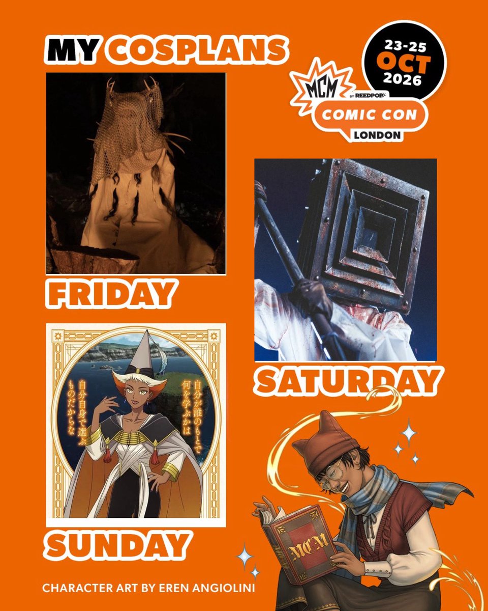 pyrorapp's tweet photo. here is my mcm comic con lineup for this weekend yay!! https://t.co/YQRLLTbf4B