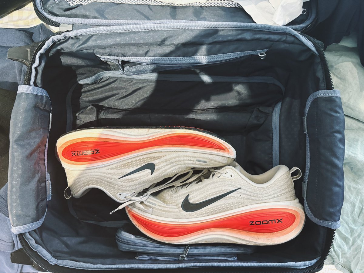 nickcrocker's tweet photo. Spare a thought for those of us with size 14 feet trying to pack carry-on only. https://t.co/z1BFr98zDa