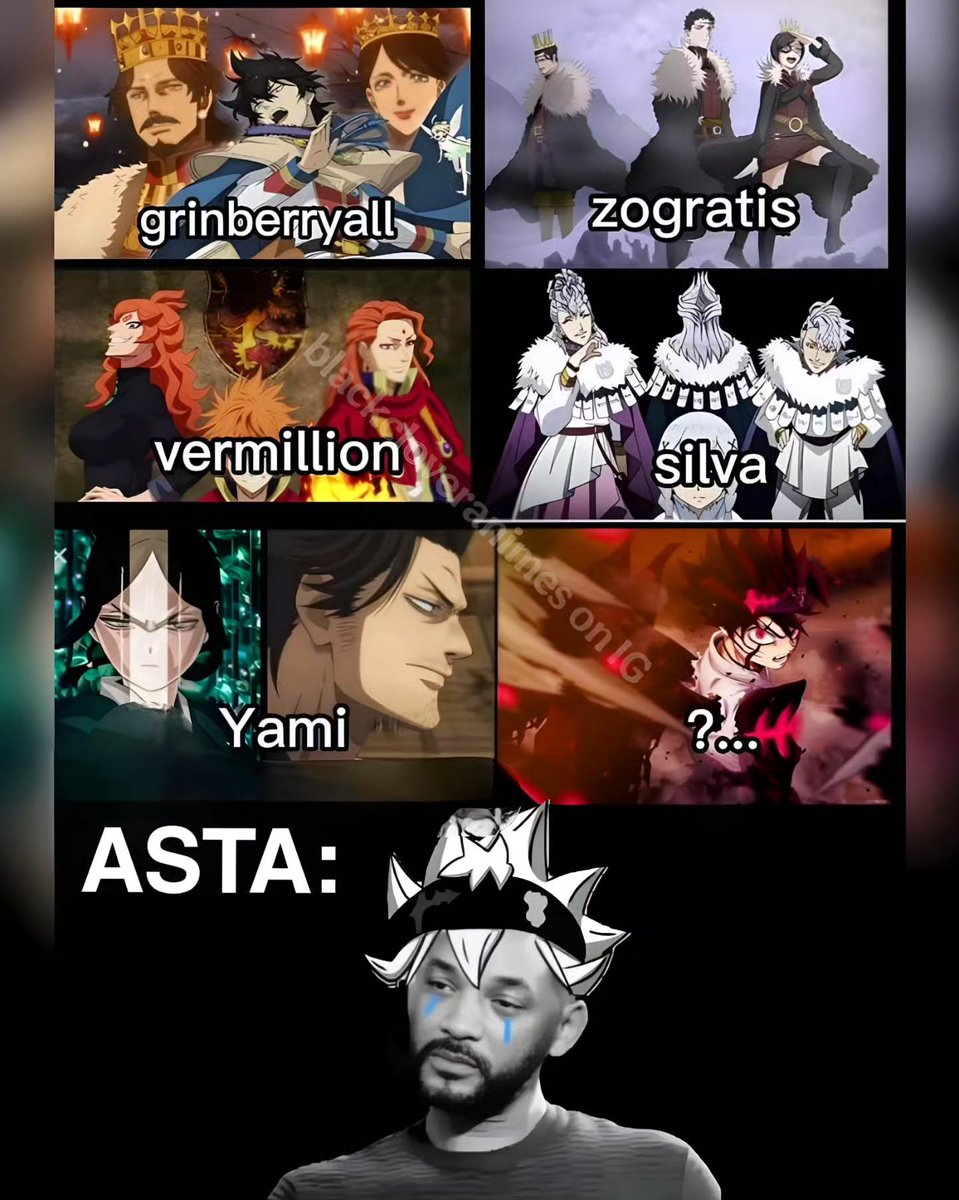 nozxel19's tweet photo. Everyone in Black Clover getting siblings, parents, and emotional family arcs…
Meanwhile Asta: 🥲 https://t.co/nuehUEhEWa