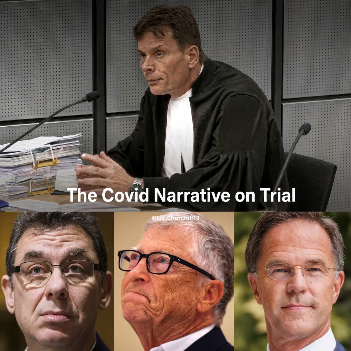 liz_churchill10's tweet photo. Regime Media is still pretending that this doesn’t exist…

Dutch Lawyer Peter Stassen just dragged Bill Gates, Albert Bourla and Mark Rutte into a Netherlands Civil Court to answer for the COVID narrative that pushed the public into experimental injections. 

PLEASE SHARE EVERYWHERE