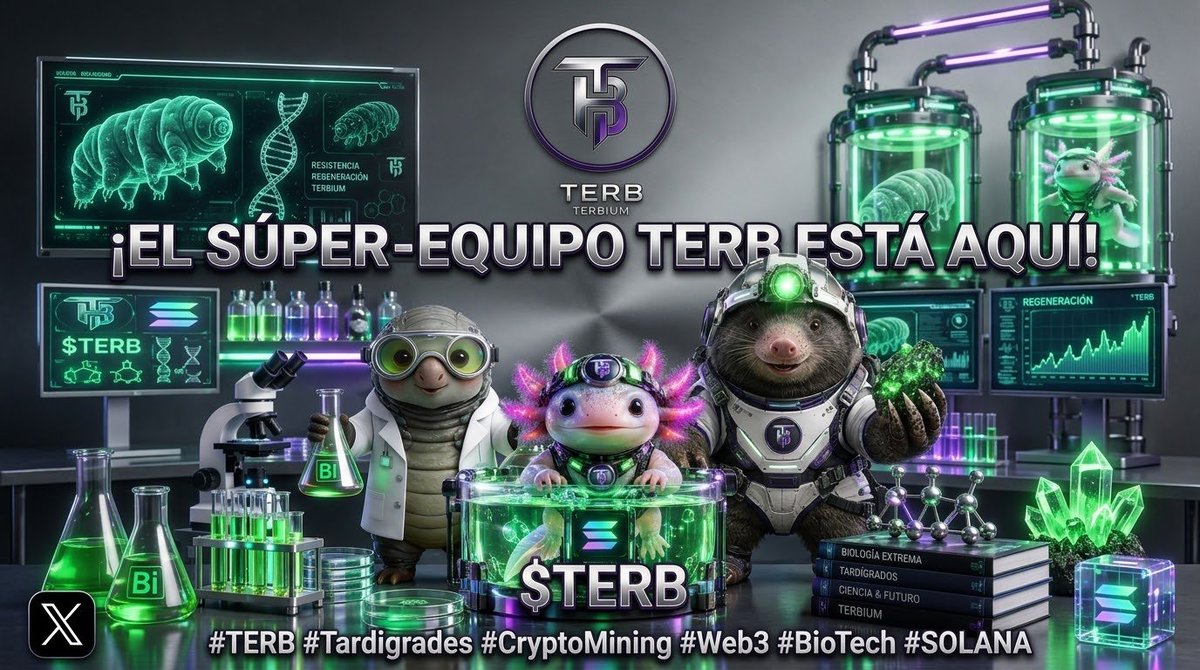 TERBiumSolana's tweet photo. @rollercoin_com 🌌 Un nuevo universo está despertando.

🔬 TERBI investiga.
⚗️ AXO transforma.
⛏️ TOPI explora.
 
Tres personajes, un mismo universo en el planeta TERBium.
Y esto es solo el comienzo. 🚀
💎 $TERB | Solana

📝CA: 7dXsdvqQJ863PFHJDnZcXmEeVkGK6p6bNpLrBhyFpump

#TERBium #Solana https://t.co/OGoG9vNDFB