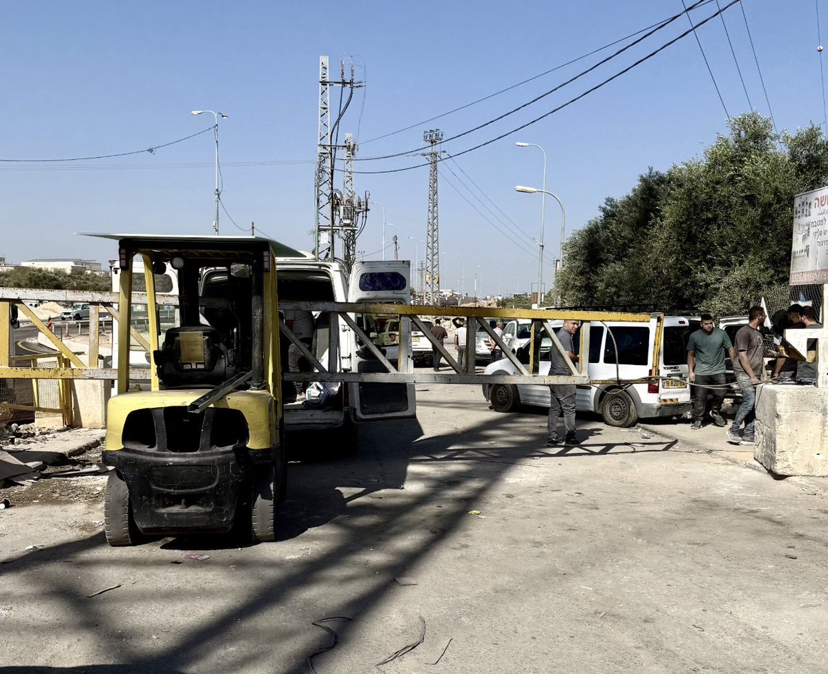 bradlander's tweet photo. This afternoon, we toured the infrastructure of occupation in the West Bank:

Settler outposts that uproot groves full of olive trees & steal Palestinian land.

Gates arbitrarily closed by Israeli forces, forcing Palestinian villages to transfer construction supplies and bulk goods by hand.

Separation barriers that divide communities, and sometimes fully surround a single house.

Segregated roads for Palestinians and Israelis.

Features of apartheid, as B’tselem, Amnesty, Human Rights Watch, Yesh Din and the ICJ rightly identify.

It’s long past time to stop the settlements and end the occupation. Great Britain recently announced a settlement trade ban & sanctions. Congress should pass @JoaquinCastrotx's bill to do the same.