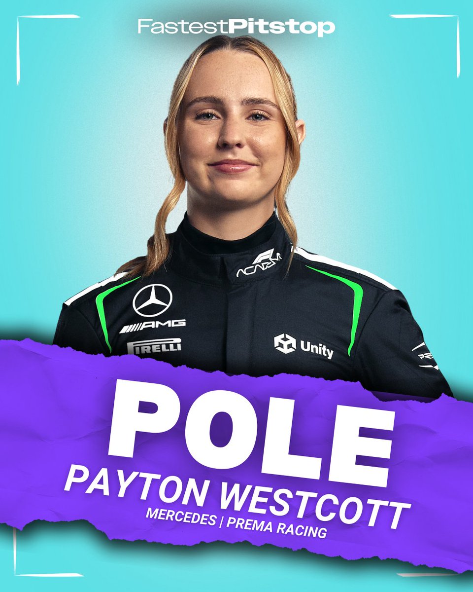 FastestPitStop's tweet photo. PAYTON WESTCOTT TAKES A DOUBLE POLE ON HOME TURF!

Palmowski is 2nd and Gademan is 3rd!

Ferreira will start on reverse grid pole

#F1ACADEMY https://t.co/jFRYgiBPiY