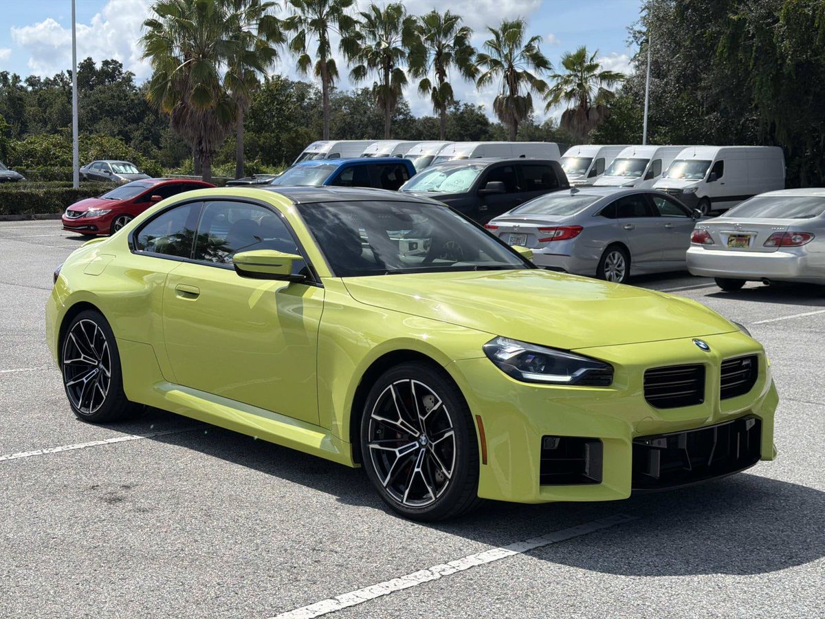 FieldsAuto's tweet photo. SAO PAULO YELLOW. MANUAL. M2.
Pre-owned 2025 BMW M2 in Sao Paulo Yellow, a six-cylinder and a manual gearbox, at Fields BMW Lakeland.

https://t.co/rPJjAJM8qL
(863) 816-1234 | Stock No. LP7734PL

#M2 #BMWLakeland #Lakeland #PreOwned #ManualTransmission https://t.co/j7mYoqJQ1b