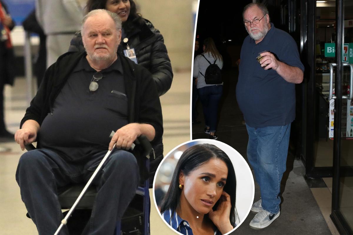 nypost's tweet photo. Meghan Markle’s dad, Thomas, under investigation for ‘hundreds, if not thousands’ of child porn images: report https://t.co/auOxWiAxAv https://t.co/77jRYNGSTy