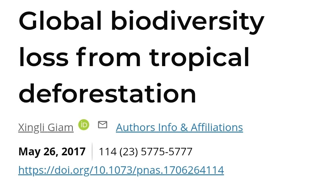ClimateBen's tweet photo. "Tropical forest loss/degradation alone, even without considering other human stressors such as climate change and habitat loss in other ecosystems, will precipitate a mass extinction event over the next couple of centuries." ~ Global biodiversity loss from tropical deforestation https://t.co/KHYNf3E7Yr