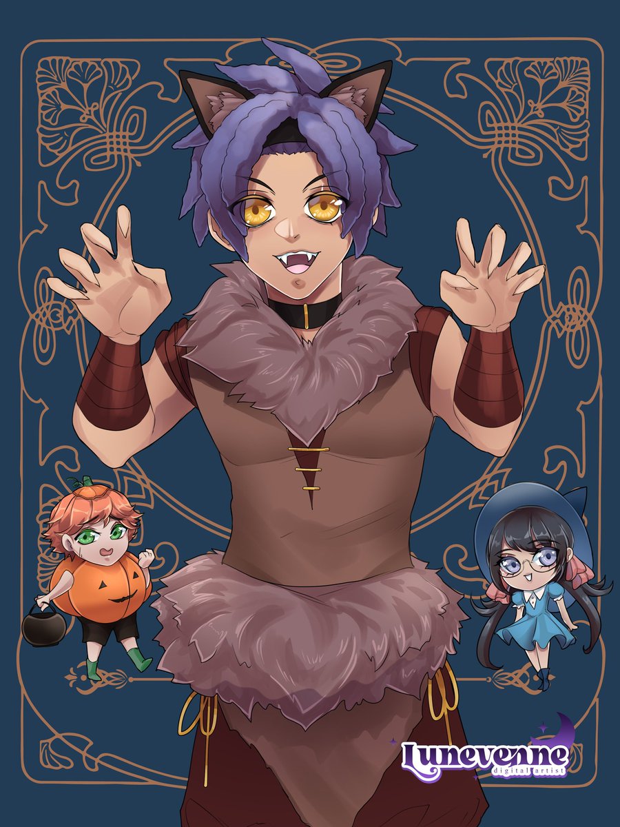 lunevenne's tweet photo. It’s time for Cai for the Halloween treatment 🥳 

#fireemblem #cai #fortunesweave #nintendo #fanart #halloweenart https://t.co/4NQKlVodlI