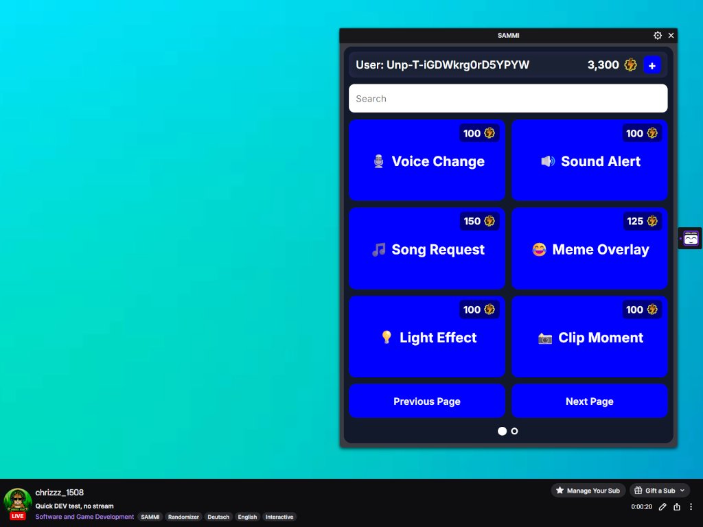 sammisolutions's tweet photo. Hey everyone 👋

we have some awesome news to share with you. 

The SAMMI extension for Twitch just got approved by Twitch 🥳

This extensions allows your viewers to trigger your SAMMI buttons directly from an overlay.

Huge shoutout to @TwitchDev for making this possible 💙 https://t.co/0RZg0pyv2v