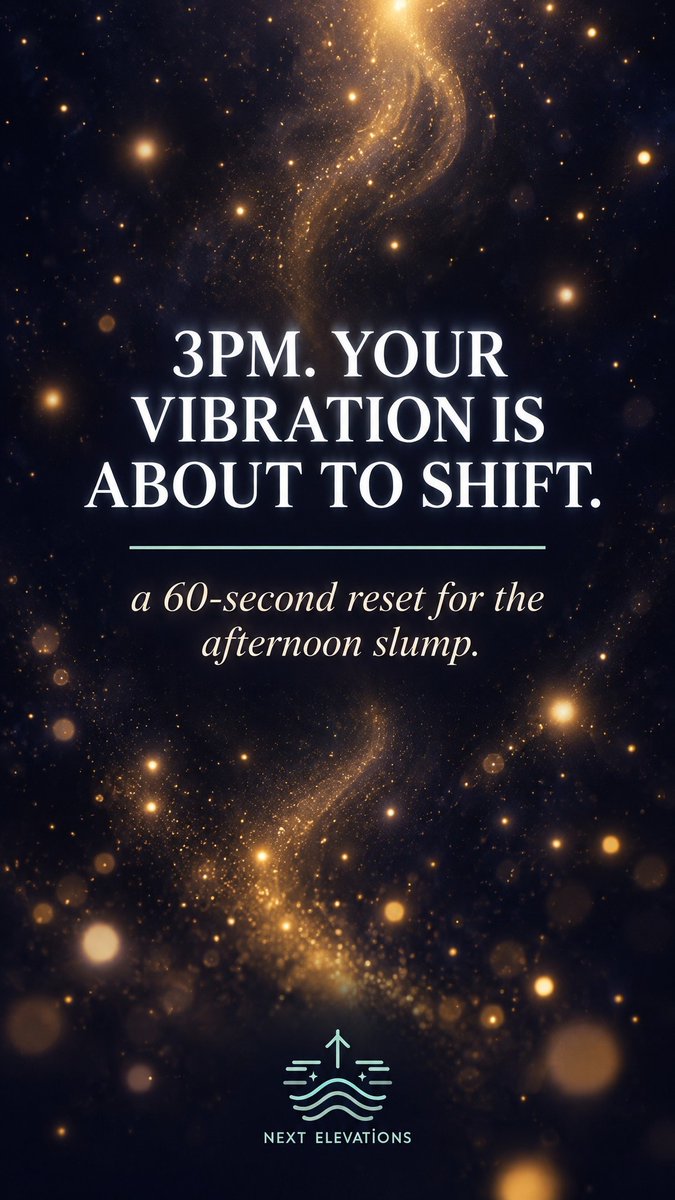 nextelevations's tweet photo. NextElevations.​com 3pm hits different when your energy field is running on empty. ✨ That afternoon crash isn't random - it's your vibration asking for a reset. Our 14-Day Free Trial gives you continuous… #EnergyHealing #AfternoonSlump #HighVibration #SpiritualWellness https://t.co/WsjCI9Qm4b