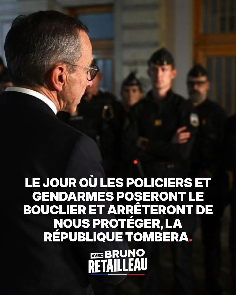 MAXIME_HAMILTON's tweet photo. « J’en ai tellement marre de voir un discours anti flics se rependre ! »  @BrunoRetailleau a été très clair ce soir, on ne bâtit pas une République sur le mépris de ceux qui la défendent. Soutien total à nos policiers et gendarmes. 🇫🇷 https://t.co/ZxjjNYLHwK