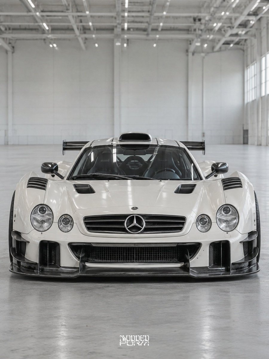 moddedform's tweet photo. Mercedes-Benz CLK GTR ‘Bone White’ https://t.co/FP2j6nuVrR