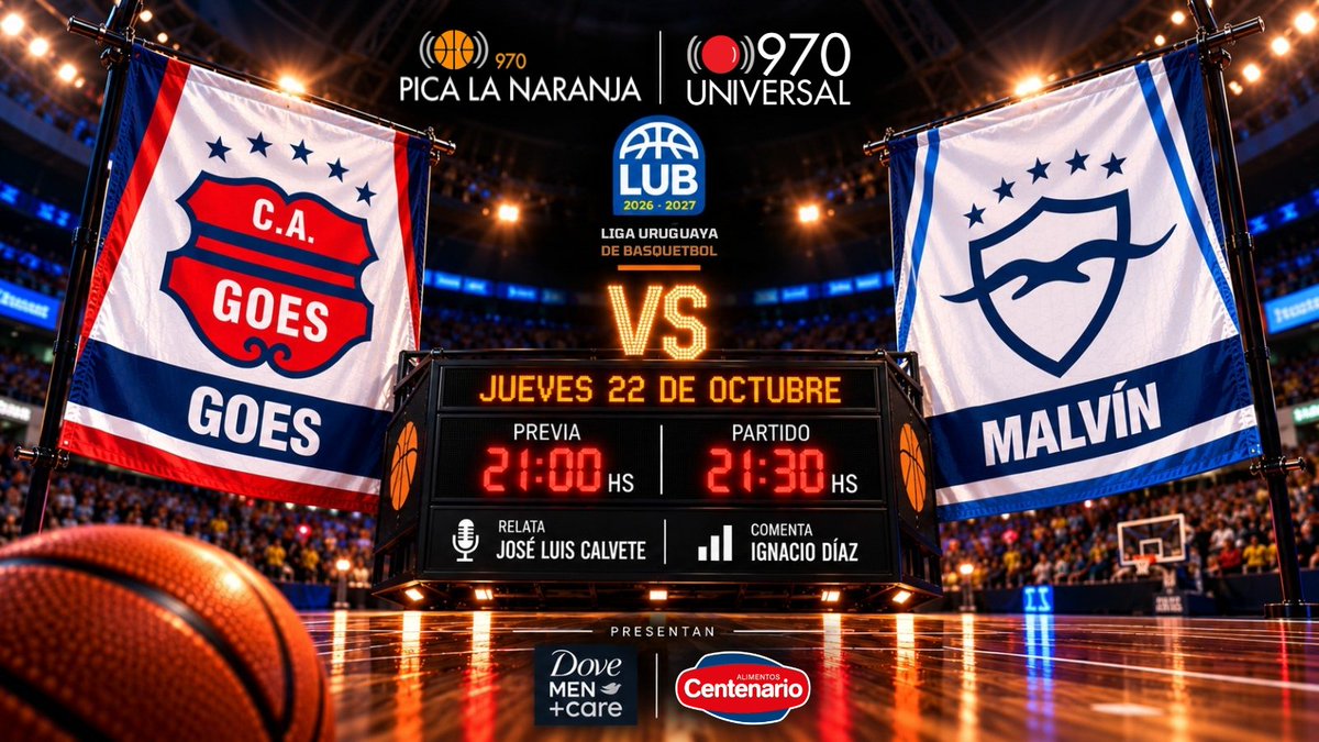 universal970's tweet photo. Hoy a partir de las 21hs, la previa

@clubgoesoficial vs @ClubMalvin 

Escuchanos en 970am, https://t.co/D9qE0zB8N9, Youtube o X

@picalanaranja

Presentan:
@dovemencareuy 
Alimentos Centenario https://t.co/XR6IcrVFOG