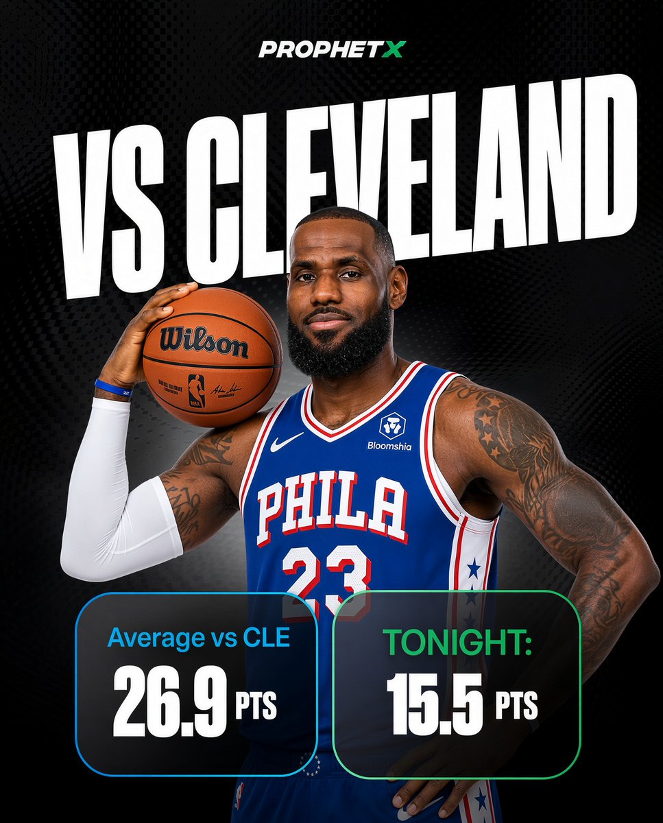 ProphetX's tweet photo. LeBron James in 26 games vs Cleveland:
26.9 PPG
7.0 RPG
7.0 APG
20-6 record https://t.co/eD3rECjEL8