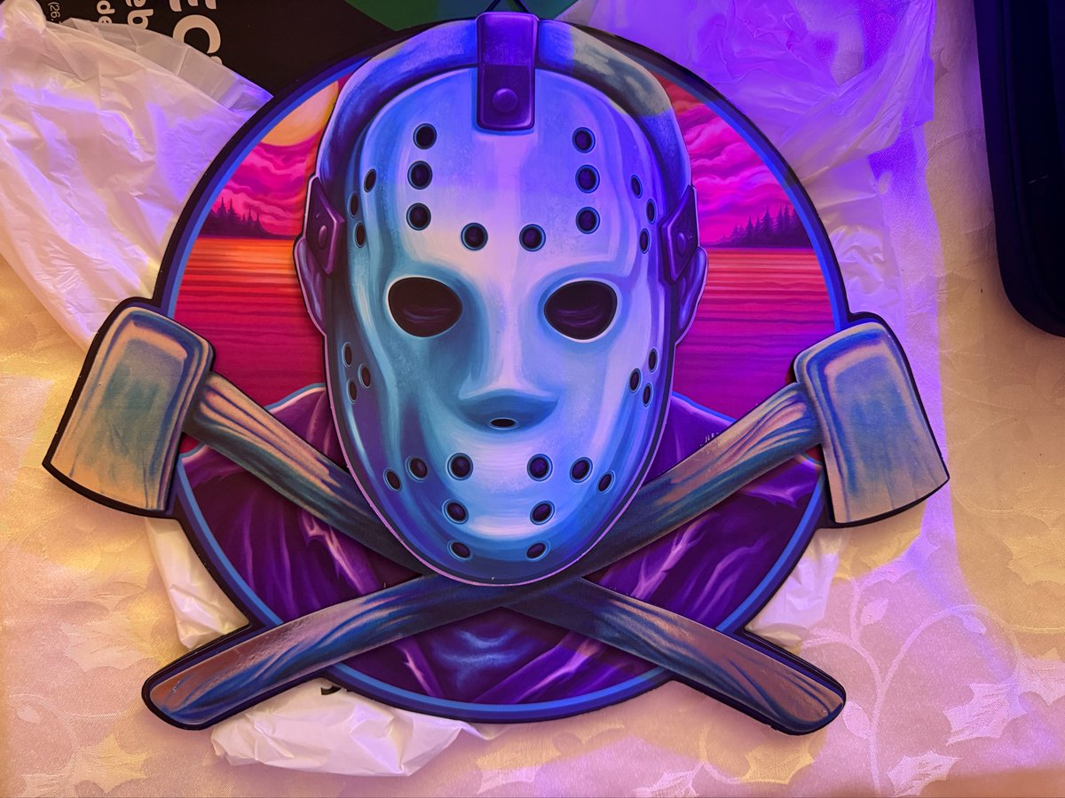 CardiacDrop's tweet photo. Hand painted Retro Jason will do very nicely on the wall in my media room… 
#FridayThe13th 🪓 
Ki-Ki-Ki…Ma-Ma-Ma… https://t.co/2VhQenUhnw