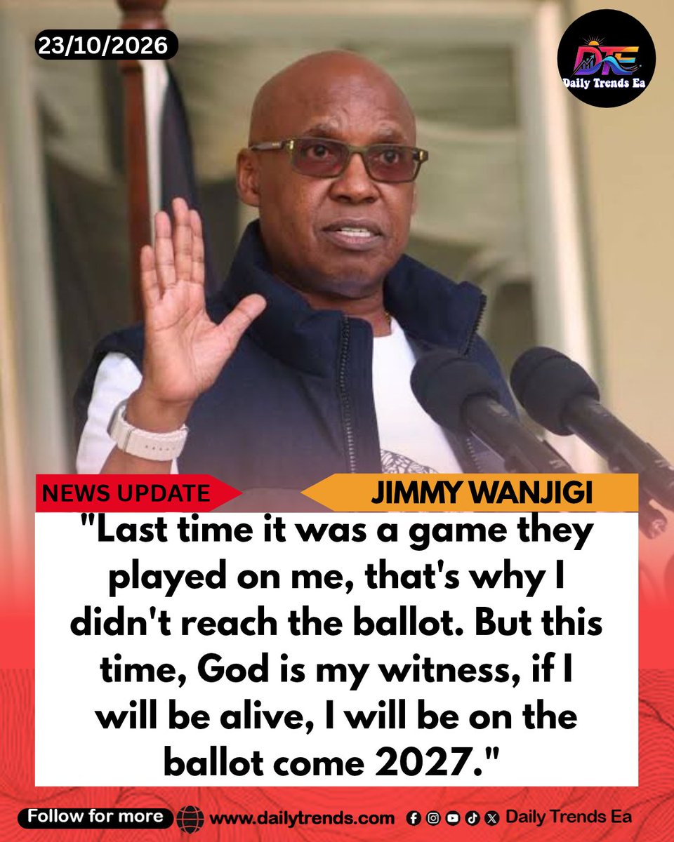DailyTrendsEa's tweet photo. Businessman Jimmy Wanjigi says last time he was blocked from the ballot through political games, but vows that come 2027, God being his witness, he will be on the ballot if alive.

#TimeToChooseJesus #FormlessOpposition #SpecialThursdayWord #talantareadyforafcon #DeliveringHomeAndAway Clueless Alternative Rutos COMESA Successes Scheming Lawyers ruto delivers talanta Carrick
