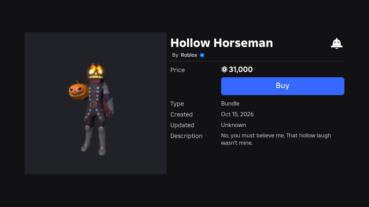 MrNotifier's tweet photo. 🎶 New Bundle - Hollow Horseman

🆔 81941416066195
💸 OnSale? True
💵 Price: 31000

https://t.co/CWRFeTKlEA https://t.co/Il1waJhR0C