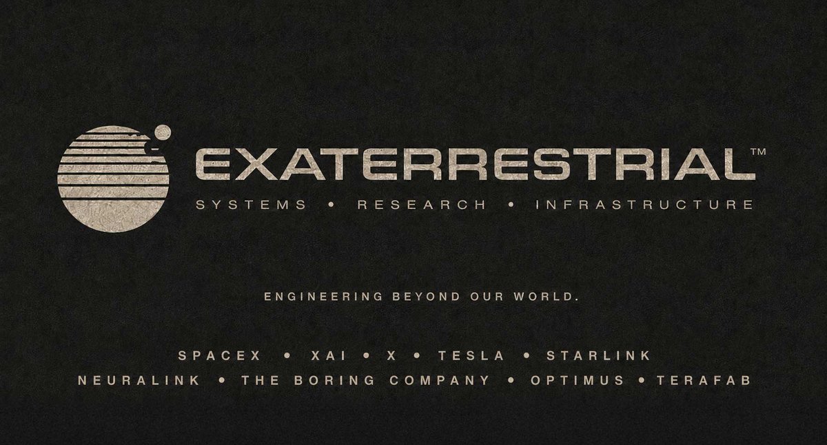 marksoares's tweet photo. @Forbes I think his companies would be better under an umbrella brand name like Exaterrestrial. It'd be way more flexible.

Exaterrestrial (adj./n.): relating to something Earth-like on an enormous, exa-scale magnitude; a phenomenon that is terrestrial in nature but unimaginably vast. https://t.co/Zo6gkzPWJJ