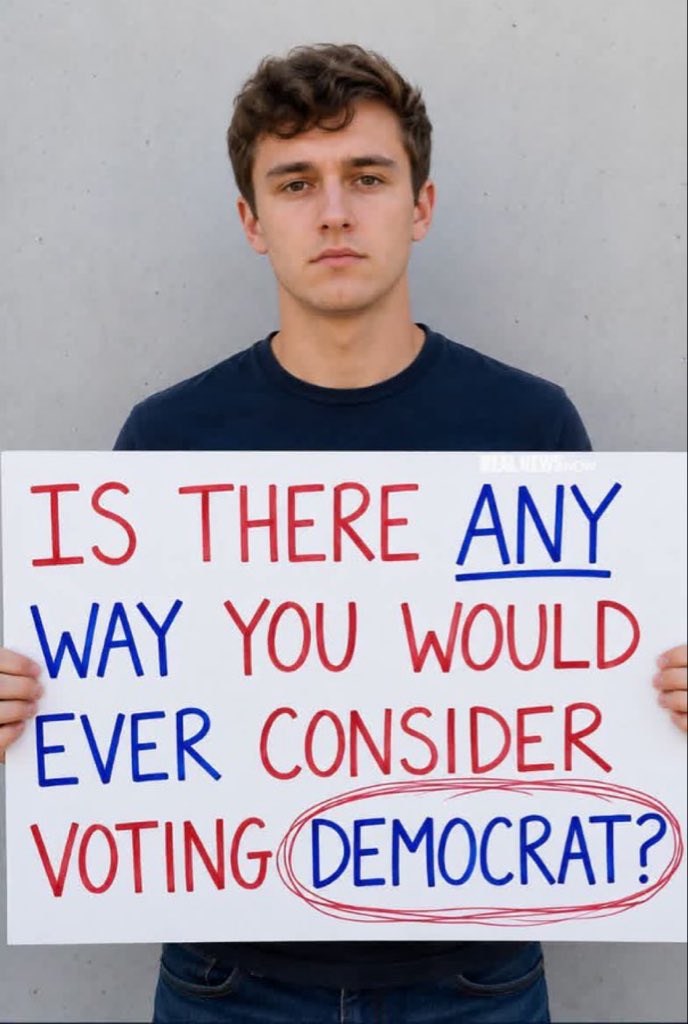 AmericanTruthke's tweet photo. Would You Vote Democrat? 

🟢Yes 

🔴 No https://t.co/dQta8nyJSn