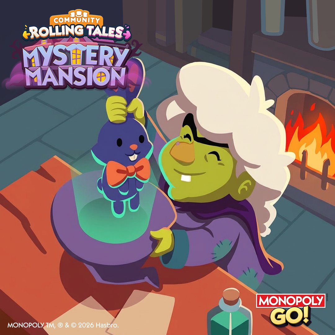 MonopolyGO's tweet photo. 🪄 Abraca-BOO-ra

🧙‍♀️ You chose Hexie's door, and she's showing off her magical tricks!

🪄 10 random Tycoons who sign up will each get 500 rolls!

🧟 But someone else has a special gift for those joining the adventure... Come back tomorrow to find out!

📖 https://t.co/FrmPkI9WvK https://t.co/6iRY1adGJX