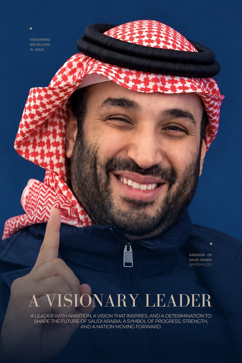 bymeshalgd's tweet photo. قائد بطموح لا يعرف الحدود، ورؤية تستلهم منها الأجيال، وعزيمة ترسم ملامح مستقبل المملكة العربية السعودية. رمزٌ للتقدم والقوة والطموح نحو غدٍ أكثر ازدهارًا.

#الأمير_محمد_بن_سلمان #ولي_العهد_الأمير_محمد_بن_سلمان #السعودية #السعودية_العظمى 
مقاس لوحة : 40 × 60 سم https://t.co/XO7tteu0F4