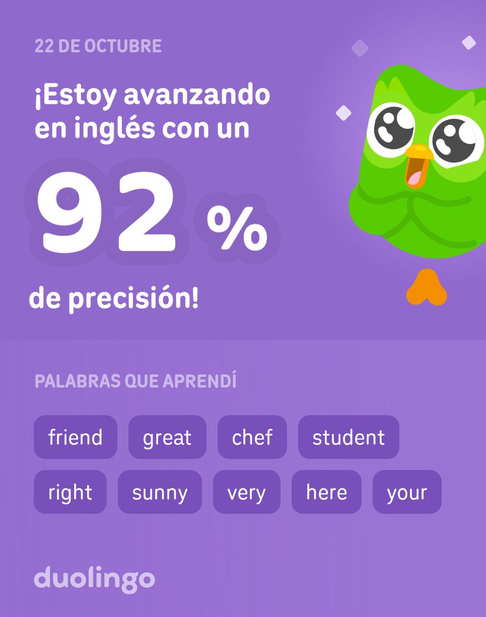 aliedenator's tweet photo. ¡Estoy aprendiendo inglés en Duolingo! Es gratis, divertido y efectivo. https://t.co/JETWlcd56X