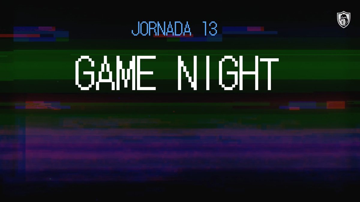 A glitch-styled sports graphic reads “JORNADA 13” above large white text “GAME NIGHT,” with a shield-like logo in the top-right corner.
