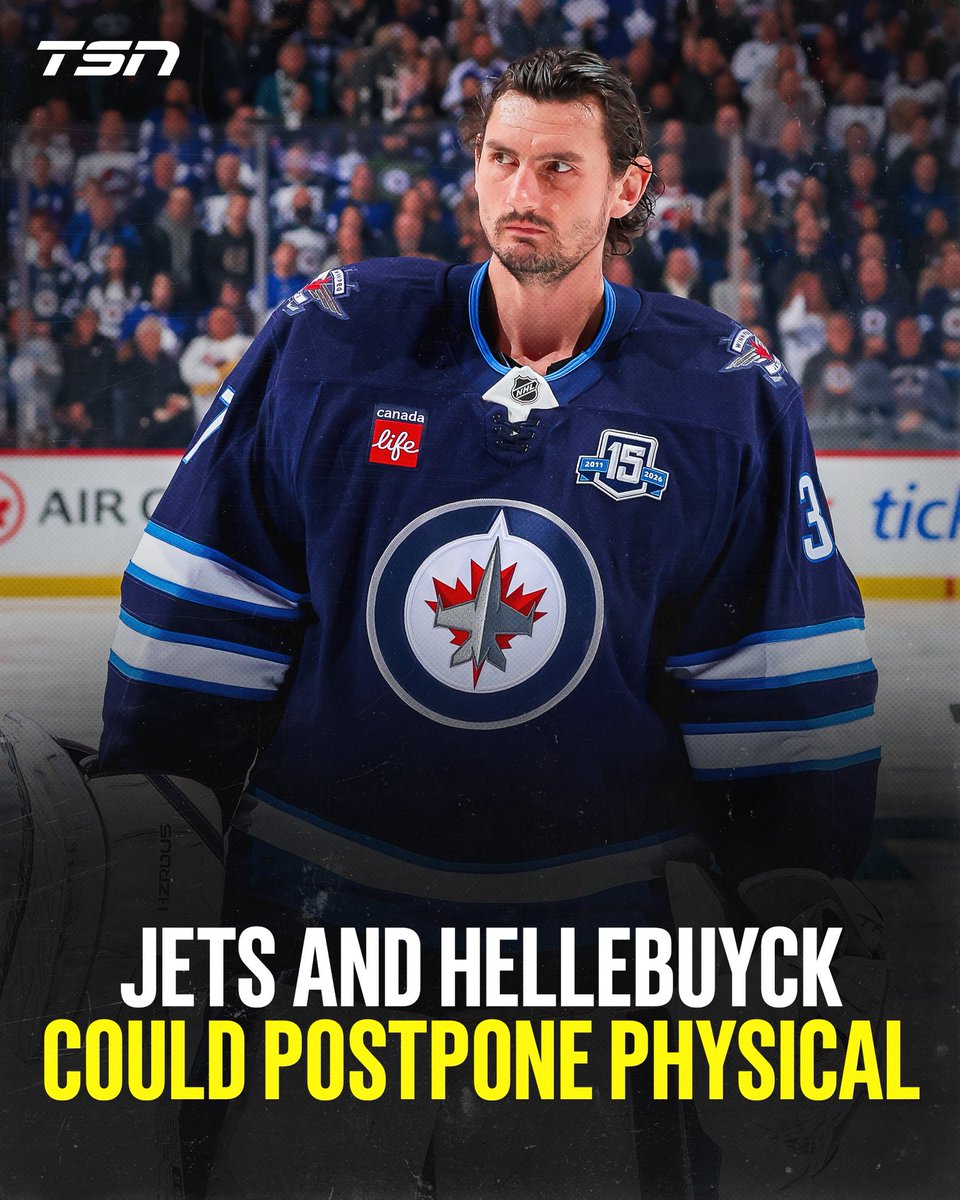 TSN_Sports's tweet photo. Connor Hellebuyck and the Winnipeg Jets could agree to postpone his physical out of respect for the Heritage Classic that is taking place on October 25th, per @DarrenDreger. https://t.co/KVxk22lE1J