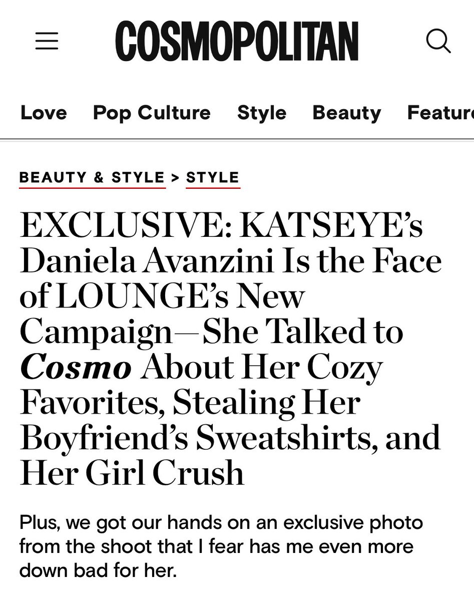 katzdani_'s tweet photo. DANIELAโS ARTICLE FOR COSMOPOLITAN OH WE KEEP WINNING
#DanielaxLounge https://t.co/LeVNvdFKj4