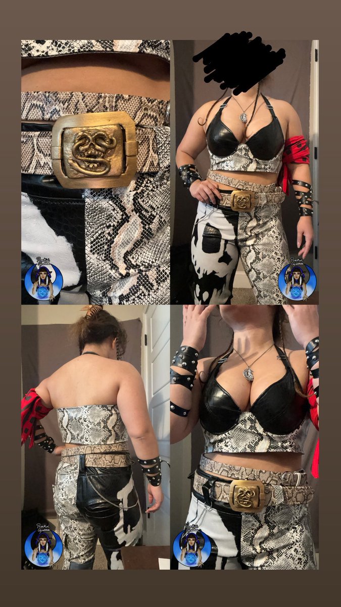 RGWolfCosplay's tweet photo. She’s comin’ alooooong🐍🖤👊🏼I’ve been grinding on my genderbent #BryanFury #Cosplay and my goodness I cannot wait to finish this off! I do plan on getting much bigger chains since the ones I currently have are too small for my liking~
#Tekken #Tekken8 #TekkenCosplay https://t.co/yTWnZf2293