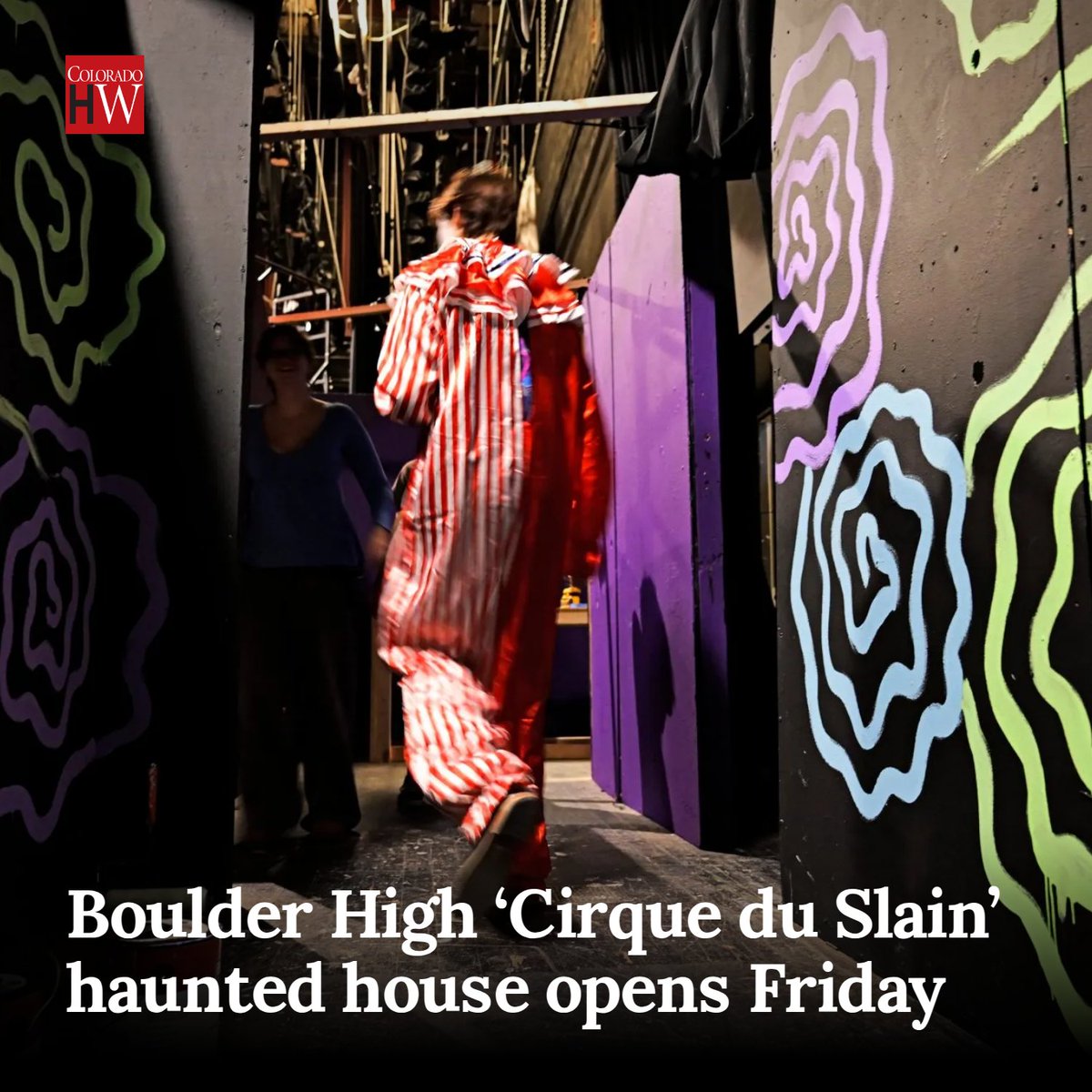 CoHoWeekly's tweet photo. Boulder High ‘Cirque du Slain’ haunted house opens Friday https://t.co/9owmcYvONP https://t.co/GCESGsPGyL