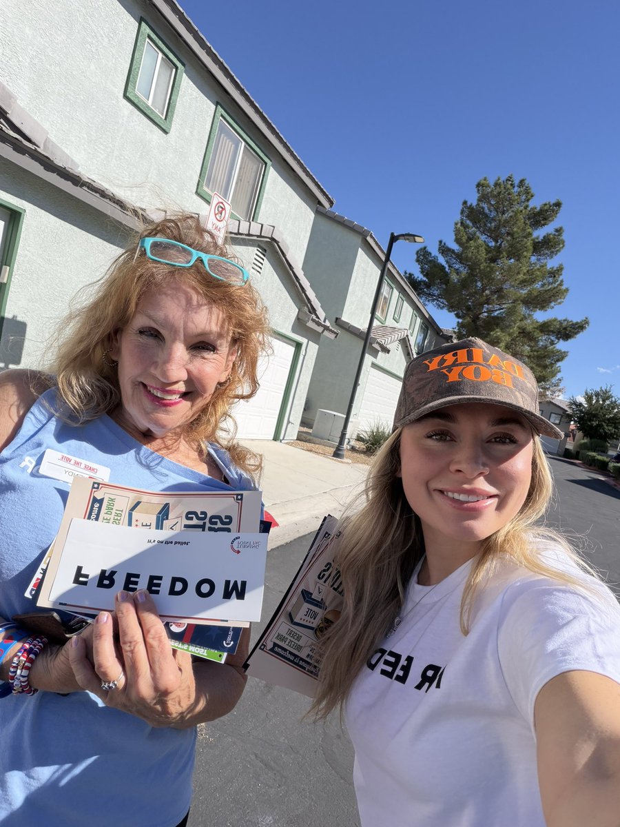 shaymarkle's tweet photo. Out chasing ballots with Wendy! 🇺🇸🔥 Turning Nevada red this election 🥳  Let’s Go Joe!!! 🇺🇸 
@TPAction @teamlombardonv https://t.co/oMRvrzqOWj