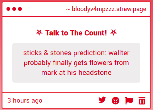v4mpz_spam's tweet photo. OKAY I'M BLOCKING YOU BLOCKED BLOCKED DNI DNIDNINDINDINDINDIDNI IM SO FUCKING!!!!!!!!!!!!!!!!!! Penalty: DEATH. WHAT THE FUCK!!!!!!!!!!!!!!!!!!!!!!!!!!!!!!! I don't think this prediction will actually happen HOWEVER!!! This would 1000% happen if/when Wallter dies 🥹 FUCK Y https://t.co/mUx7UypAl0