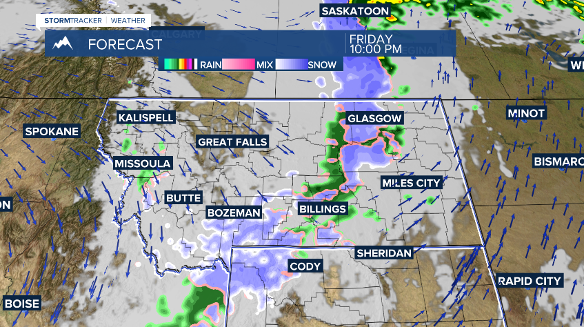 JasonStiff's tweet photo. We had our last unseasonably mild day in Montana and Wyoming on Thursday. Two storms will combine over the northern Rockies on Friday, bringing wind, rain, snow and cold! I'll have your complete 7-day weather forecast at 4:30, 5:30 &amp; 10:00PM!

#Montana #Thursday #Friday #weather https://t.co/JBKievBIak
