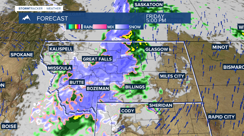 JasonStiff's tweet photo. We had our last unseasonably mild day in Montana and Wyoming on Thursday. Two storms will combine over the northern Rockies on Friday, bringing wind, rain, snow and cold! I'll have your complete 7-day weather forecast at 4:30, 5:30 &amp; 10:00PM!

#Montana #Thursday #Friday #weather https://t.co/JBKievBIak
